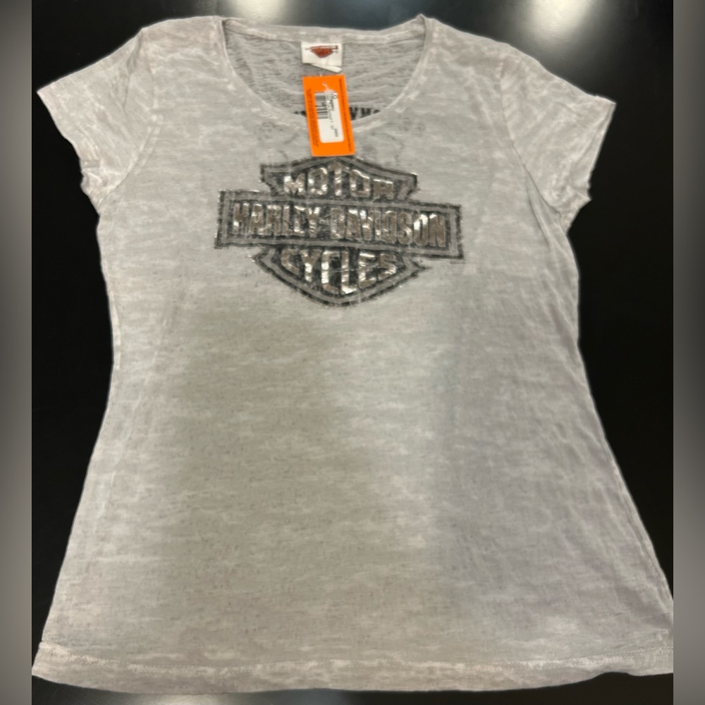NWT Harley Davidson burnout t-shirt Size Large Smoky Mountain logo